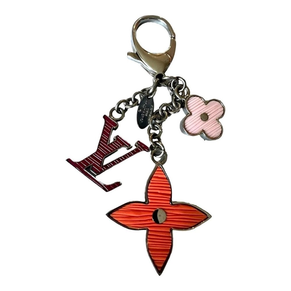 Louis Vuitton  Stripe Flower Keychain Bag Charm #1134